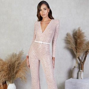 Nadine Merabi ELIZA White Disco Jumpsuit